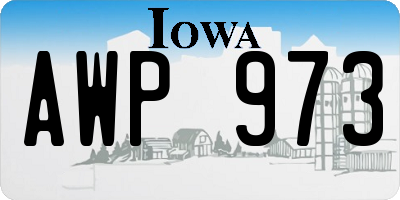 IA license plate AWP973