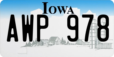 IA license plate AWP978