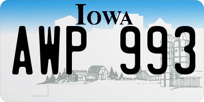 IA license plate AWP993