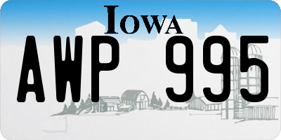IA license plate AWP995