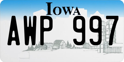 IA license plate AWP997