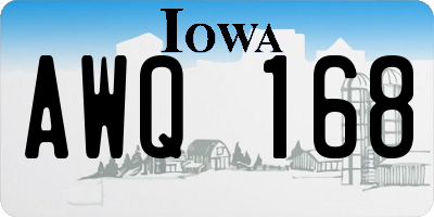 IA license plate AWQ168
