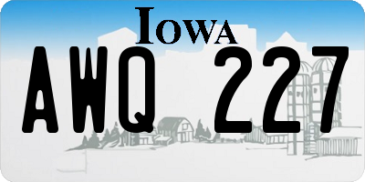 IA license plate AWQ227