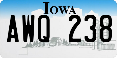 IA license plate AWQ238