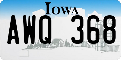 IA license plate AWQ368