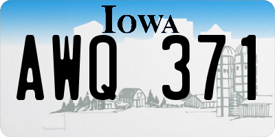 IA license plate AWQ371