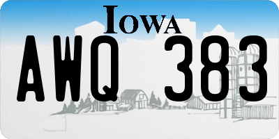 IA license plate AWQ383