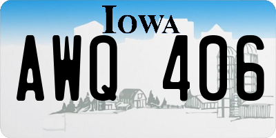 IA license plate AWQ406