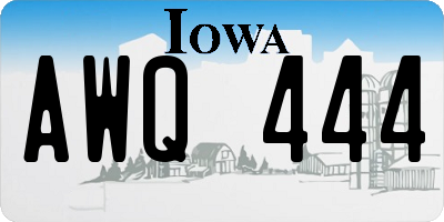 IA license plate AWQ444
