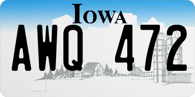 IA license plate AWQ472