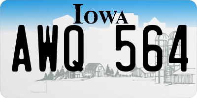 IA license plate AWQ564
