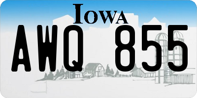 IA license plate AWQ855