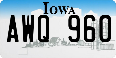 IA license plate AWQ960