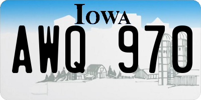 IA license plate AWQ970