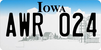 IA license plate AWR024