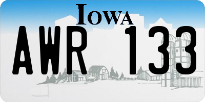 IA license plate AWR133