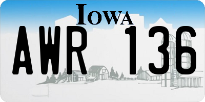 IA license plate AWR136