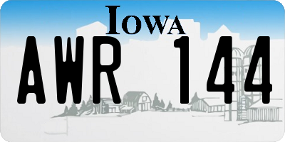 IA license plate AWR144