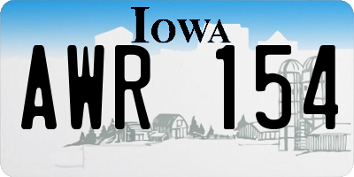 IA license plate AWR154