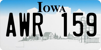 IA license plate AWR159