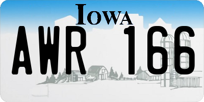 IA license plate AWR166