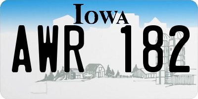 IA license plate AWR182