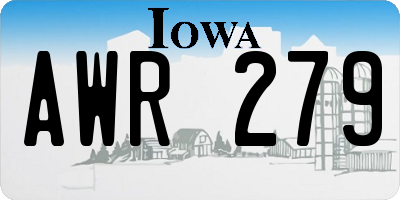 IA license plate AWR279