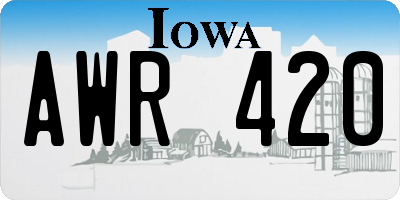 IA license plate AWR420