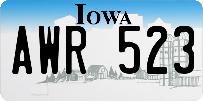 IA license plate AWR523