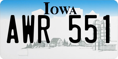 IA license plate AWR551