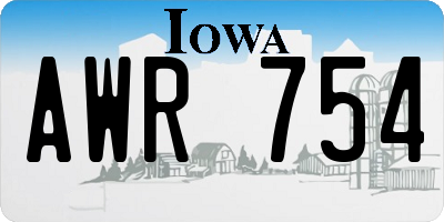 IA license plate AWR754