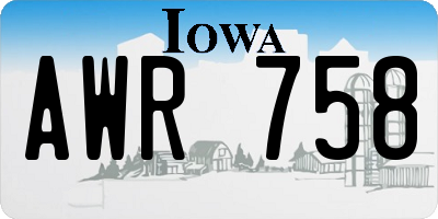 IA license plate AWR758