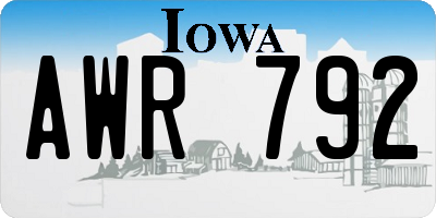 IA license plate AWR792