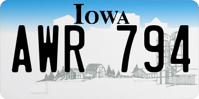 IA license plate AWR794