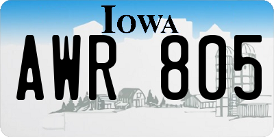 IA license plate AWR805