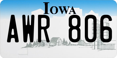 IA license plate AWR806