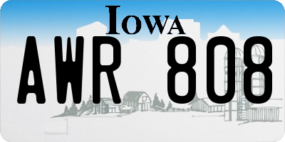 IA license plate AWR808
