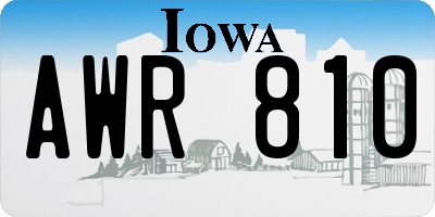 IA license plate AWR810