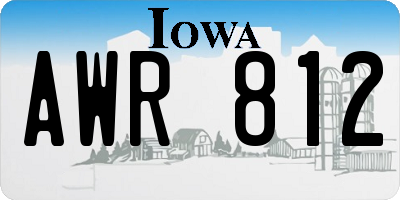 IA license plate AWR812