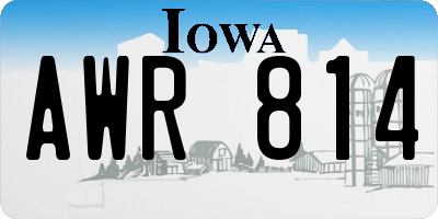 IA license plate AWR814
