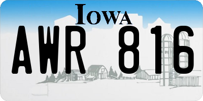 IA license plate AWR816