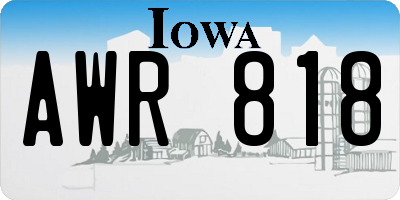 IA license plate AWR818