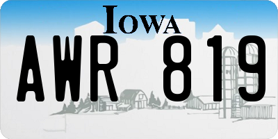 IA license plate AWR819