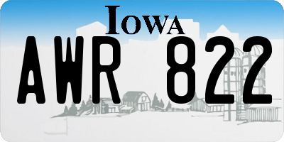 IA license plate AWR822