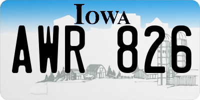 IA license plate AWR826