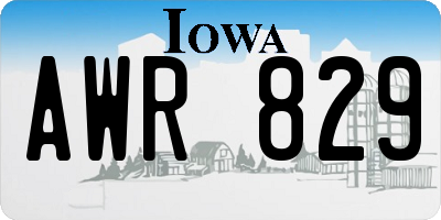 IA license plate AWR829