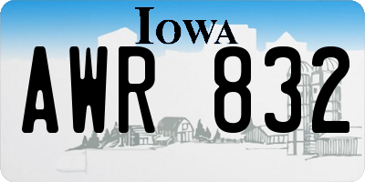 IA license plate AWR832