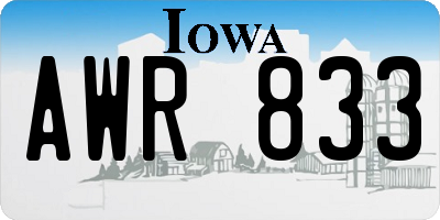 IA license plate AWR833