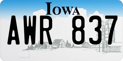 IA license plate AWR837