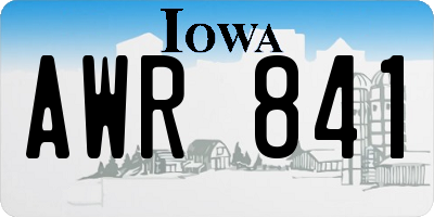 IA license plate AWR841